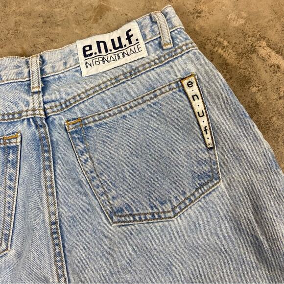 Vintage 90s Enuf International Classic Light Wash High Waisted Tapered Mom Jeans - Picture 11 of 14